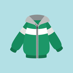 Poster - Green jacket with a white horizontal stripe in the middle