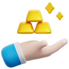 Sticker - gold 3d render icon illustration