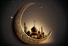 Festive Greeting Card For Muslim Holy Month Ramadan Kareem.