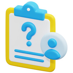 Sticker - question 3d render icon illustration