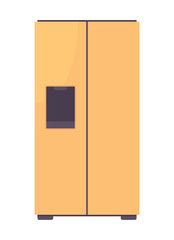 Poster - Refrigerator semi flat color vector object. Editable element. Item on white. Kitchen equipment. Large household appliance simple cartoon style illustration for web graphic design and animation