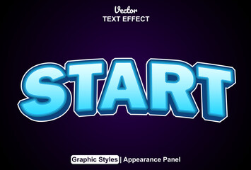 Poster - start text effect with graphic style and editable.
