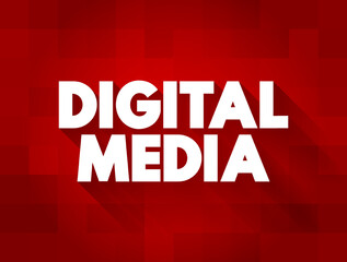 Aufkleber - Digital Media - any communication media that operate in conjunction with various encoded machine-readable data formats, text concept background