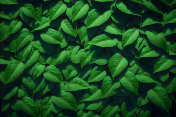  Background of lush green leaves Generative AI 
