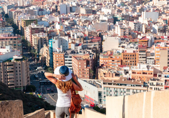 tourism at Alicante city landscape in Spain