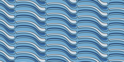 Aufkleber - Wavy sea background. Seamless pattern for print and decor. Suitable for textiles and packaging, seamless prints. Abstract ocean waves pattern.