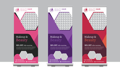 Wall Mural - Beauty salone roll up banner design , retractable banner , standee banner , x banner