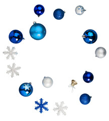 Wall Mural - christmas glass balls and snowflake