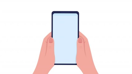 Fototapete - Animated use translation app object. Online service. Multilanguage software. Flat object on white background with alpha channel transparency. Colorful cartoon style HD video footage for animation