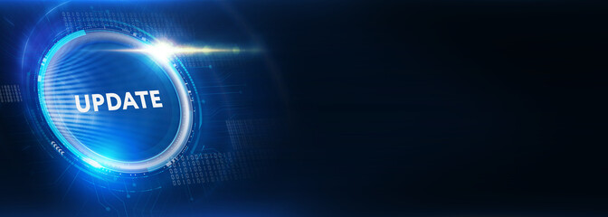 Business, Technology, Internet and network concept. Update software computer program upgrade. 3d illustration