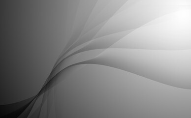 Poster - abstract gray background with waves