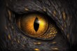 © amrets - Yellow eye of black dragon. generative ai