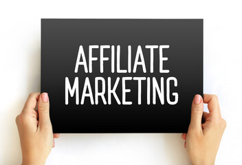 Poster - affiliate marketing - earning a commission by promoting a product or service made by another retaile