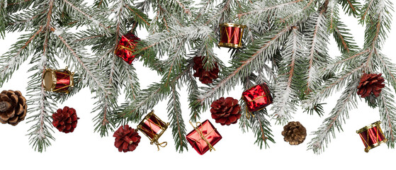 Sticker - New Year and Christmas decorations, Christmas fir branches