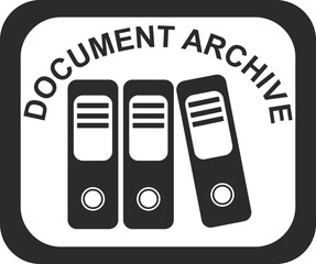 Sticker - Document archive icon, document management icon black vector