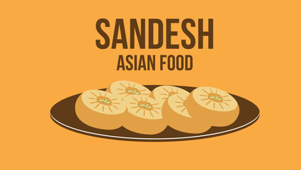 Sticker - Sandesh Asian food vector