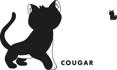 Wall Mural - Cougar isolated vector Silhouettes