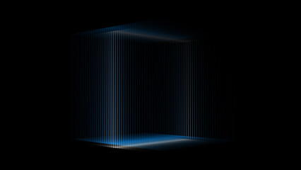 Poster - Absorption tunnel on a black background. Hypnotic abstract illusion. Abstract 3d portal. 3d rendering.