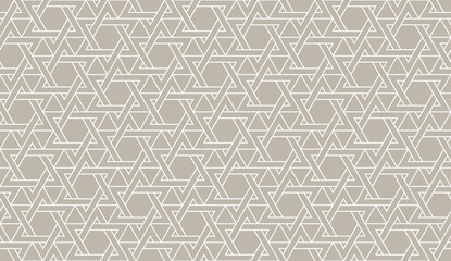 seamless pattern with outline israeli star of david intertwined and intersection vector illustration