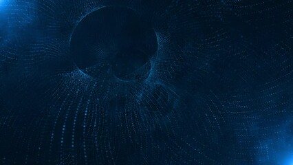 Wall Mural - Abstract Trapcode Form digital particle wave and lights background animation cyber or technology background.