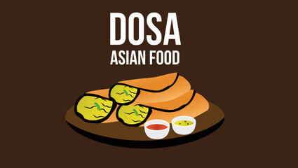 Poster - Dosa Asian food vector