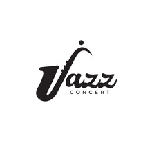 Jazz Concert Logo Incorporated With Saxophone Form J Letter