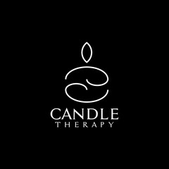 Wall Mural - Candle therapy woman logo design