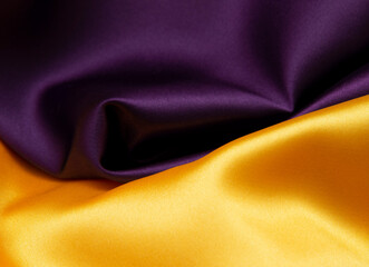 Wall Mural - violet and yellow satin fabric for background