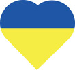 Vector heart shaped Ukrainian flag