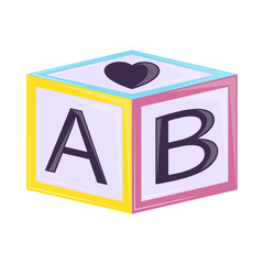 Poster - alphabet blocks toy icon