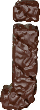 The symbol made of chocolate. letter j
