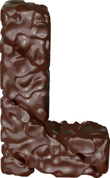 The symbol made of chocolate. letter l