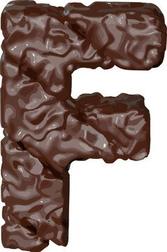 The symbol made of chocolate. letter f