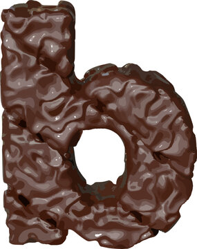 The symbol made of chocolate. letter b
