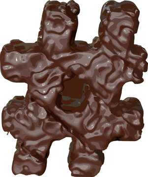 The symbol made of chocolate.
