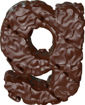 The symbol made of chocolate. letter g