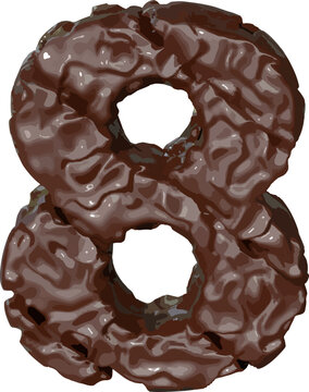 The symbol made of chocolate. number 8