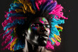 © ADDICTIVE STOCK - Generative AI illustration of black man with colorful dreadlocks