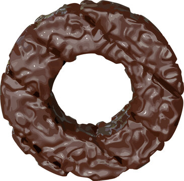 The symbol made of chocolate. letter o
