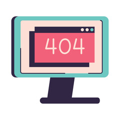 Canvas Print - computer with 404 error