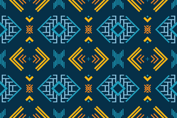 Ethnic pattern background. traditional pattern design It is a pattern created by combining geometric shapes. Design for print. Using in the fashion industry.