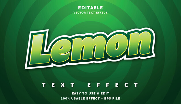 lemon editable text effect with modern and simple style, usable for logo or campaign title	
