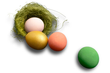 Sticker - Colored easter eggs and bird's Nest