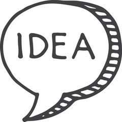 Wall Mural - idea comic bubble sketch. speech cloud doodle