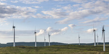 Wind Turbines Along The Causeway Coastal Route, Northern Ireland; Limavady, Ireland