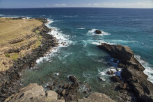 Rocky Shoreline Near Papakolea Beach, Also Known As Green Sand Beach, Near South Point, Kau District; Island Of Hawaii, Hawaii, United States Of America