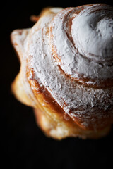 Wall Mural - cruffin on a black background	