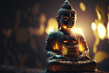 Meditating Buddha Statue Generative AI