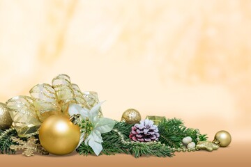Wall Mural - christmas beautiful tree decorations for holiday