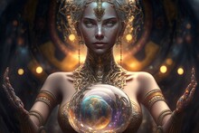 Goddess Of Destiny. Generative AI, Non-existent Person.